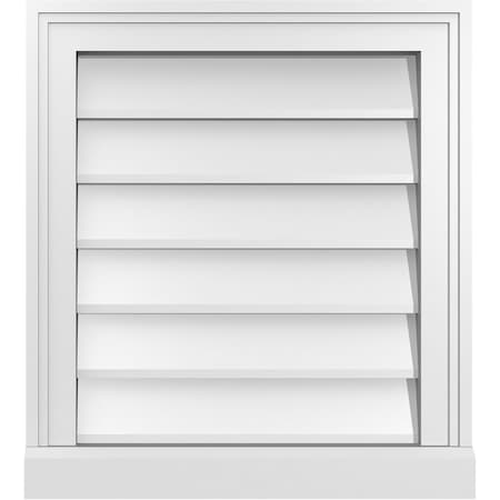 Ekena Millwork Vertical Surface Mount PVC Gable Vent w/ 2"W x 2"H , Brickmould Sill Frame, 18"W x 20"H GVPVE18X2003SN